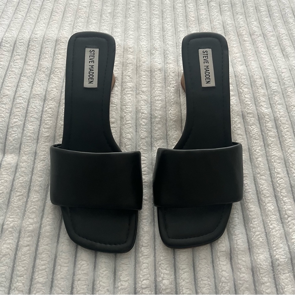 Steve Madden Black Sandal Heels